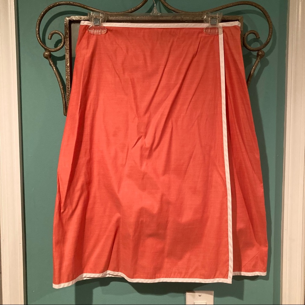 NWOT Banana Republic Sz 6 faux-wrap orange skirt
